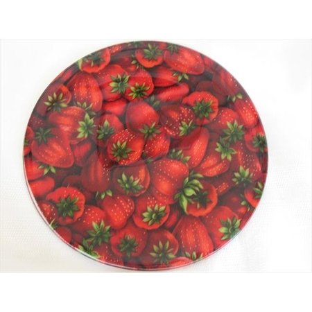 ANDREAS Andreas JO-926 Strawberries Round Silicone Mat Jar Opener - Pack of 3 trivets JO-926